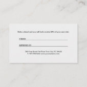 Gepersonaliseerd modern artistiek grijs monogram aanbevelingskaartje (Achterkant)