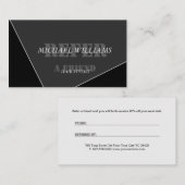 Gepersonaliseerd modern artistiek grijs monogram aanbevelingskaartje (Voorkant / Achterkant)