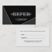 Gepersonaliseerd modern artistiek grijs monogram aanbevelingskaartje (Voorkant / Achterkant)