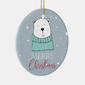 Gepersonaliseerd modern Beer Eenvoudig Keramisch Ornament (Rechts)