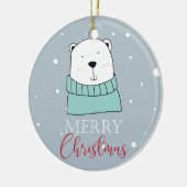 Gepersonaliseerd modern Beer Eenvoudig Keramisch Ornament (Links)