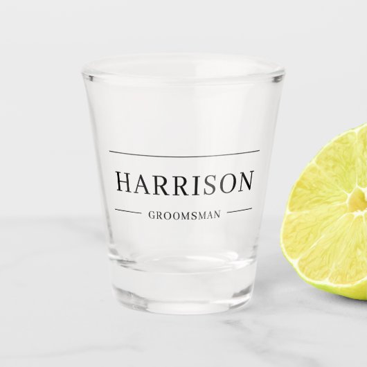 Gepersonaliseerd Modern Best Man Groomsmen Gift Shot Glas (Voorkant)