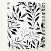 Gepersonaliseerd Modern Black Leaf Dankbaarheidsjo Notitieboek (Achterkant)