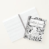 Gepersonaliseerd Modern Black Leaf Dankbaarheidsjo Notitieboek (Binnen)