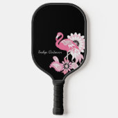 Gepersonaliseerd Modern Black Paisley Pink Flaming Pickleball Paddle (Achterkant)