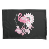 Gepersonaliseerd Modern Black Pink Flamingo Kussensloop (Voorkant)