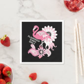 Gepersonaliseerd Modern Black Pink Flamingo Servet (Insitu)