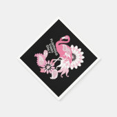 Gepersonaliseerd Modern Black Pink Flamingo Servet (Hoek)