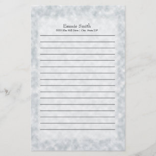 Gepersonaliseerd Modern Blue en White Briefpapier