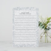 Gepersonaliseerd Modern Blue en White Briefpapier (Staand voorkant)