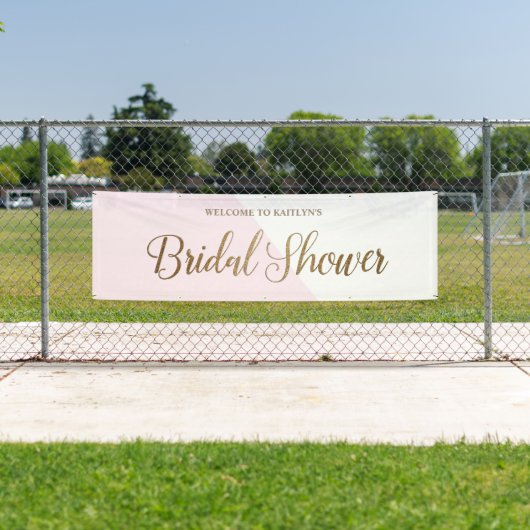 Gepersonaliseerd Modern blush roze gouden Vrijgeze Spandoek (Insitu)