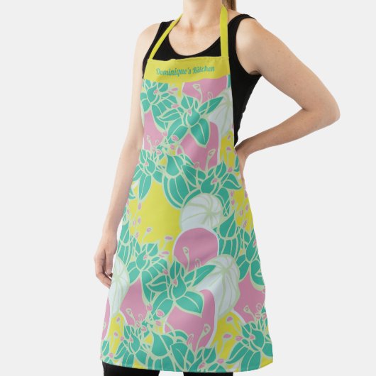 Gepersonaliseerd Modern Bud & Flower Pattern Schor Schort (Insitu)