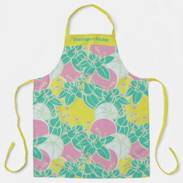 Gepersonaliseerd Modern Bud & Flower Pattern Schor Schort