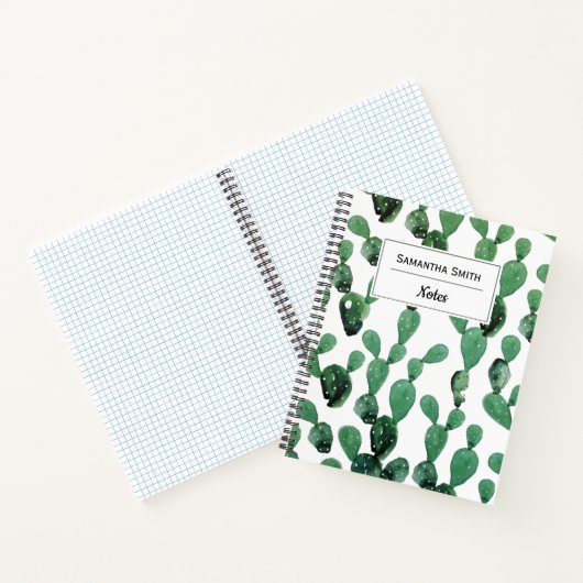 Gepersonaliseerd modern Cactus-patroon Notitieboek (Binnen)