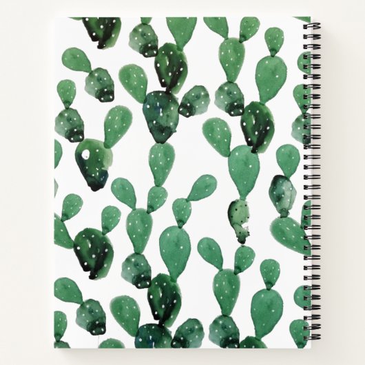 Gepersonaliseerd modern Cactus-patroon Notitieboek (Achterkant)