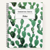 Gepersonaliseerd modern Cactus-patroon Notitieboek (Voorkant)