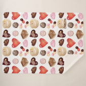 Gepersonaliseerd modern chocolade Snoep hartpatroo Sherpa Deken (Voorkant (horizontaal))