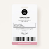 Gepersonaliseerd Modern Corporate Employee Blue Ro Badge (Achterkant)