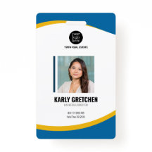 Gepersonaliseerd Modern Corporate Employee ID Blue