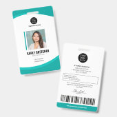 Gepersonaliseerd Modern Corporate Employee ID Gree Badge (Voor- en achterkant)