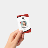 Gepersonaliseerd Modern Corporate Employee ID Red Badge (Handheld)