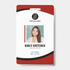 Gepersonaliseerd Modern Corporate Employee ID Red Badge