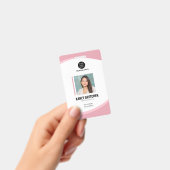 Gepersonaliseerd Modern Corporate Employee ID roze Badge (Handheld)