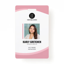 Gepersonaliseerd Modern Corporate Employee ID roze