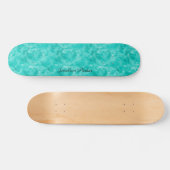 Gepersonaliseerd Modern Distress Turquoise Persoonlijk Skateboard (Horizontaal)