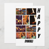 Gepersonaliseerd Modern Diwali 9 Foto Collage Kaart (Voorkant / Achterkant)