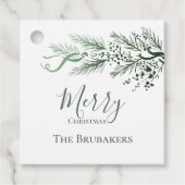 Gepersonaliseerd Modern Eenvoudig Groen Kerstcadea Bedankjes Labels (Voorkant)