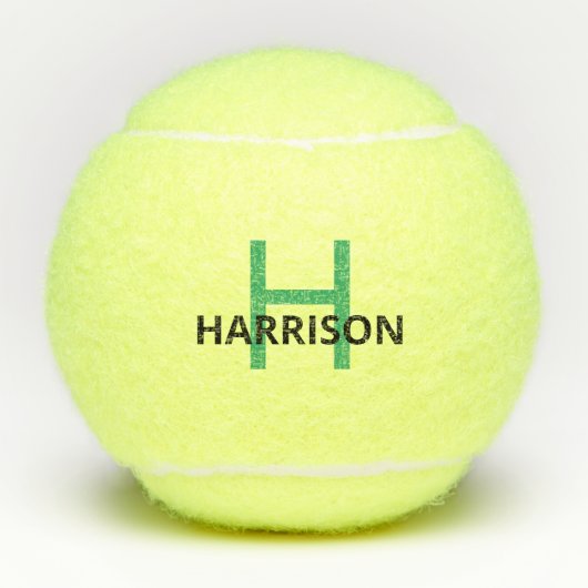 Gepersonaliseerd modern Eenvoudig mannenmonogram Tennisballen (Voorkant)