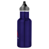 Gepersonaliseerd modern Eenvoudig Rood Blauw Monog Waterfles (Rechts)