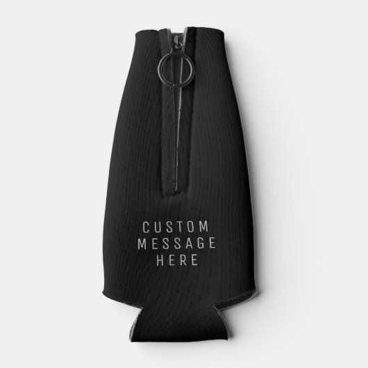 Gepersonaliseerd modern Eenvoudig zwart grijs mono Flesjeskoeler (Achterkant)