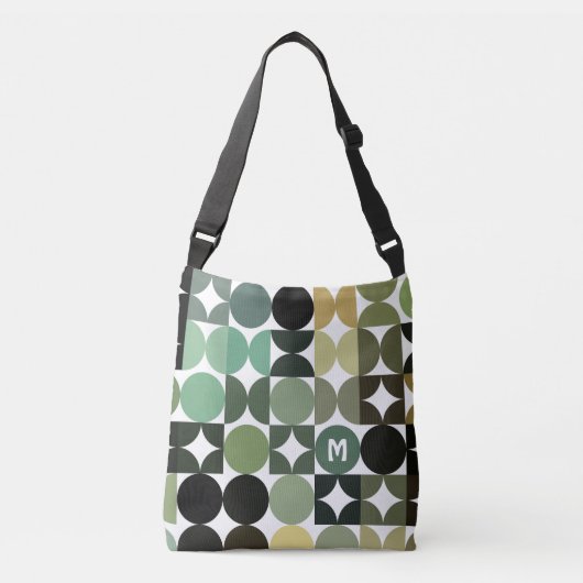 Gepersonaliseerd modern eigentijds retro kunstpatr crossbody tas (Voorkant)
