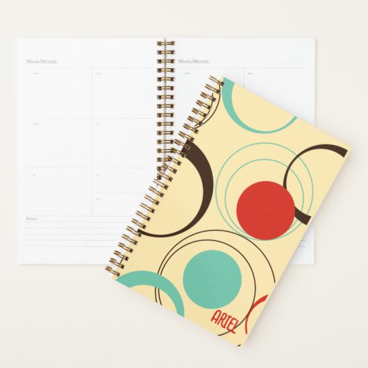 Gepersonaliseerd Modern Elegant Abstract Planner (Display)