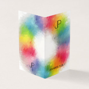 Gepersonaliseerd Modern Elegant Colorful Monogram Visitekaartje