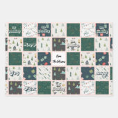 Gepersonaliseerd modern elegant kerstpatroon inpakpapier vel (Voorkant 3)