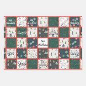 Gepersonaliseerd modern elegant kerstpatroon inpakpapier vel (Voorkant 2)