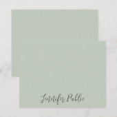 Gepersonaliseerd Modern Elegant Script Name Flat Notitiekaartje (Voorkant / Achterkant)