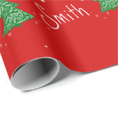 Gepersonaliseerd Modern Elegant Script Vrolijk Ker Cadeaupapier (Rol Hoek)