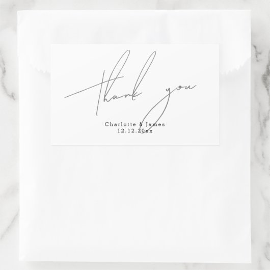 Gepersonaliseerd modern en stijlvol dank je wel rechthoekige sticker (Tas)