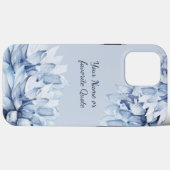 Gepersonaliseerd Modern Floral Dusty Blue Case-Mate iPhone Case (Achterkant (horizontaal))