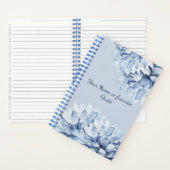Gepersonaliseerd Modern Floral Dusty Blue Notitieboek (Binnen)