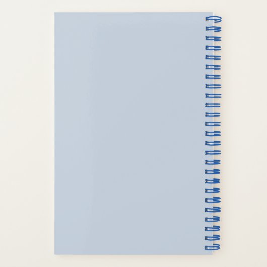 Gepersonaliseerd Modern Floral Dusty Blue Notitieboek (Achterkant)