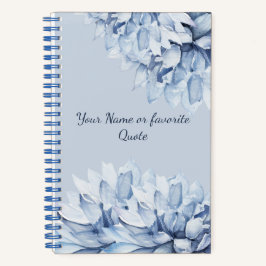 Gepersonaliseerd Modern Floral Dusty Blue Notitieboek