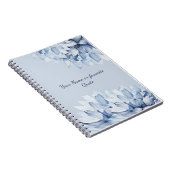 Gepersonaliseerd Modern Floral Dusty Blue Notitieboek (Rechterzijde)