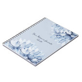Gepersonaliseerd Modern Floral Dusty Blue Notitieboek (Linkerzijde)
