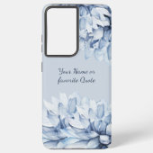 Gepersonaliseerd Modern Floral Dusty Blue Samsung Galaxy Hoesje (Achterkant)