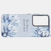 Gepersonaliseerd Modern Floral Dusty Blue Samsung Galaxy Hoesje (Linkerkant)